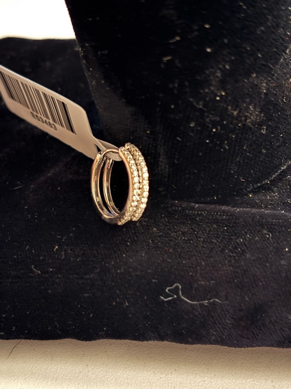 Sterling silver moissanite .19CT Double Hoop Earrings with